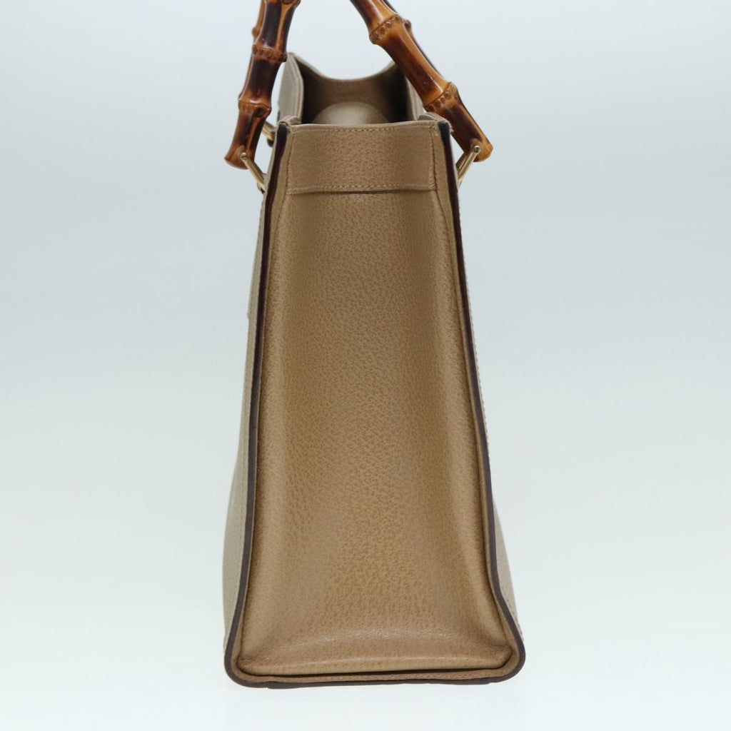 GUCCI Bamboo Hand Bag Leather Beige Gold 002 1186 0260 ep5646