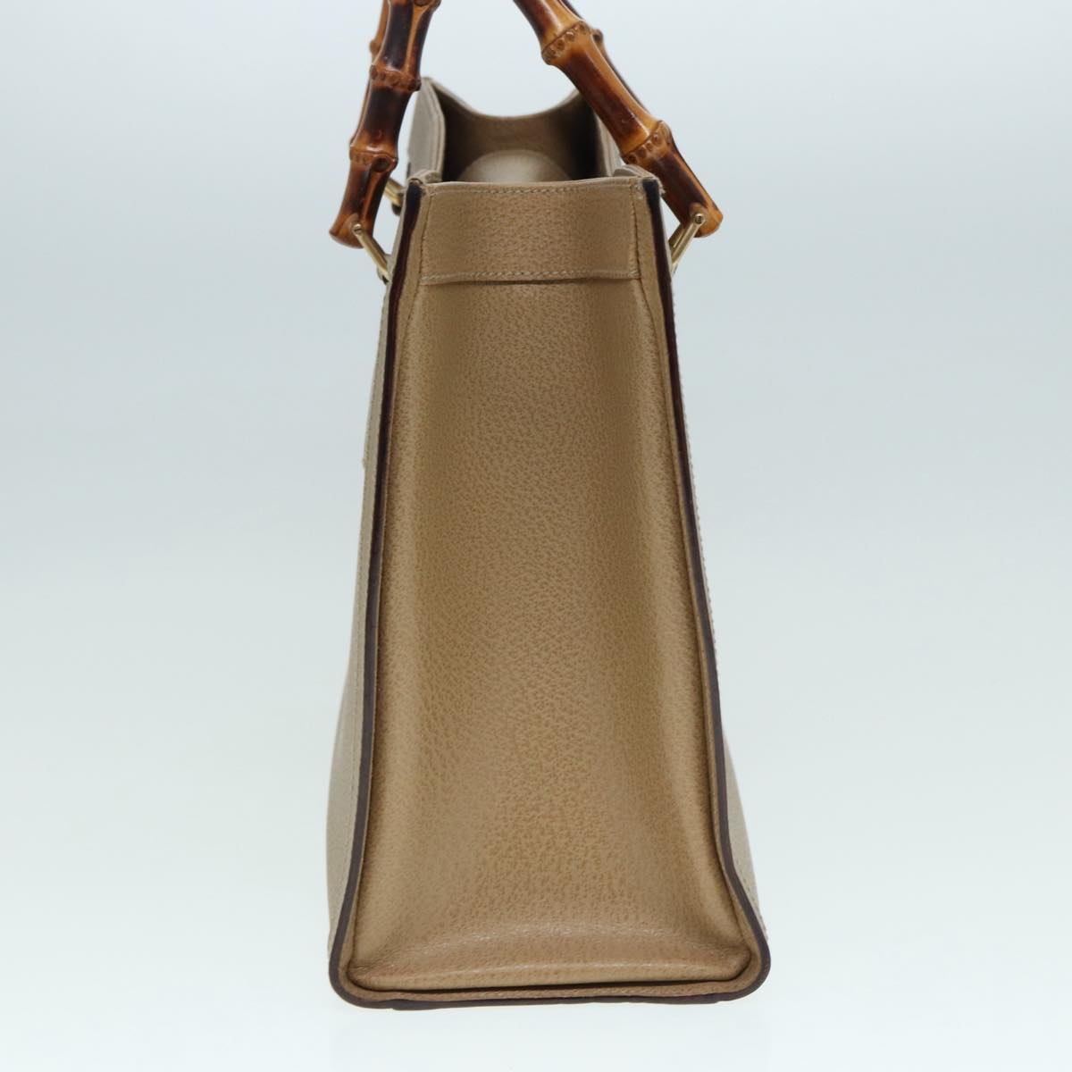 GUCCI Bamboo Hand Bag Leather Beige Gold 002 1186 0260 ep5646