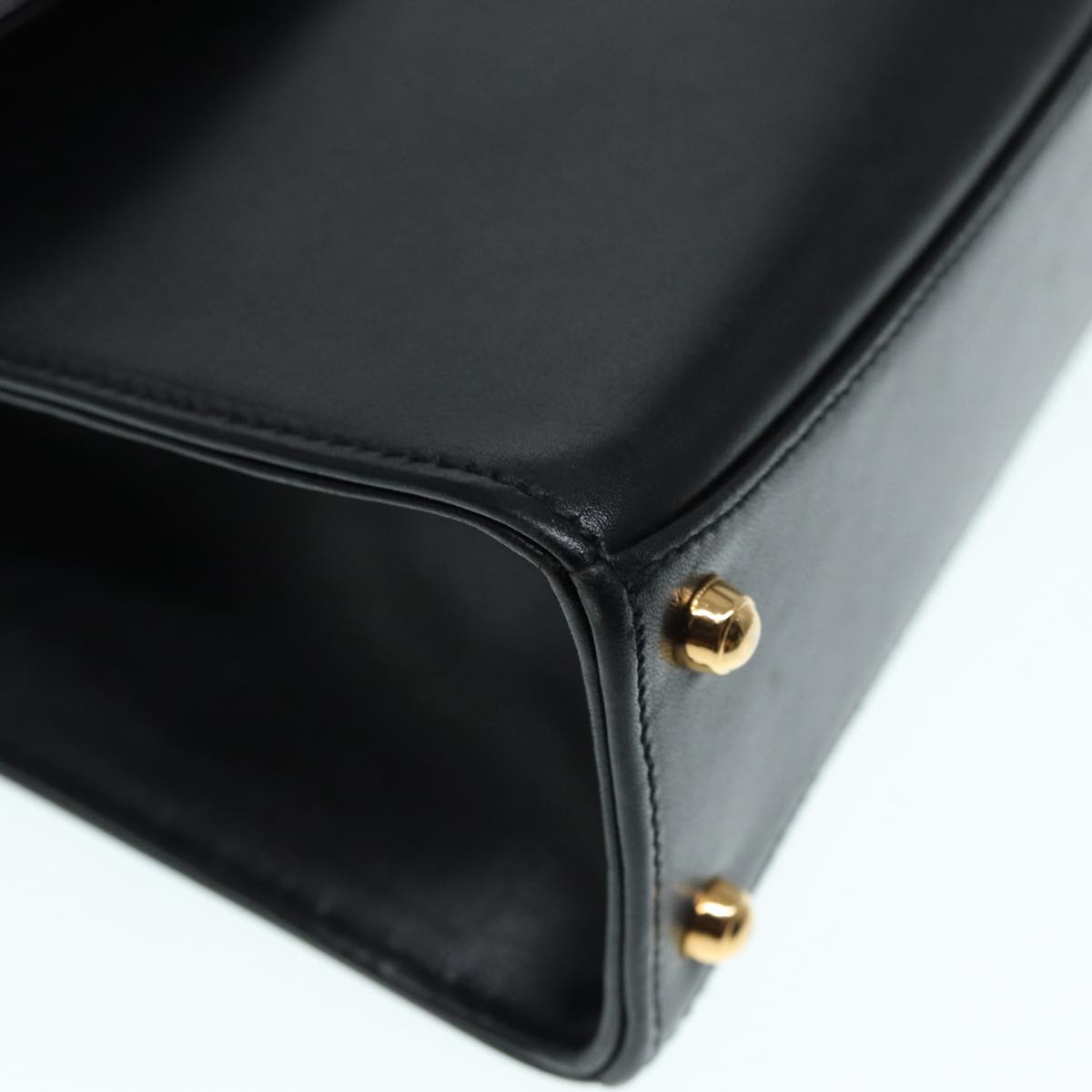 GUCCI Hand Bag Leather 2way Gold Black 000 406 0238 ep5648