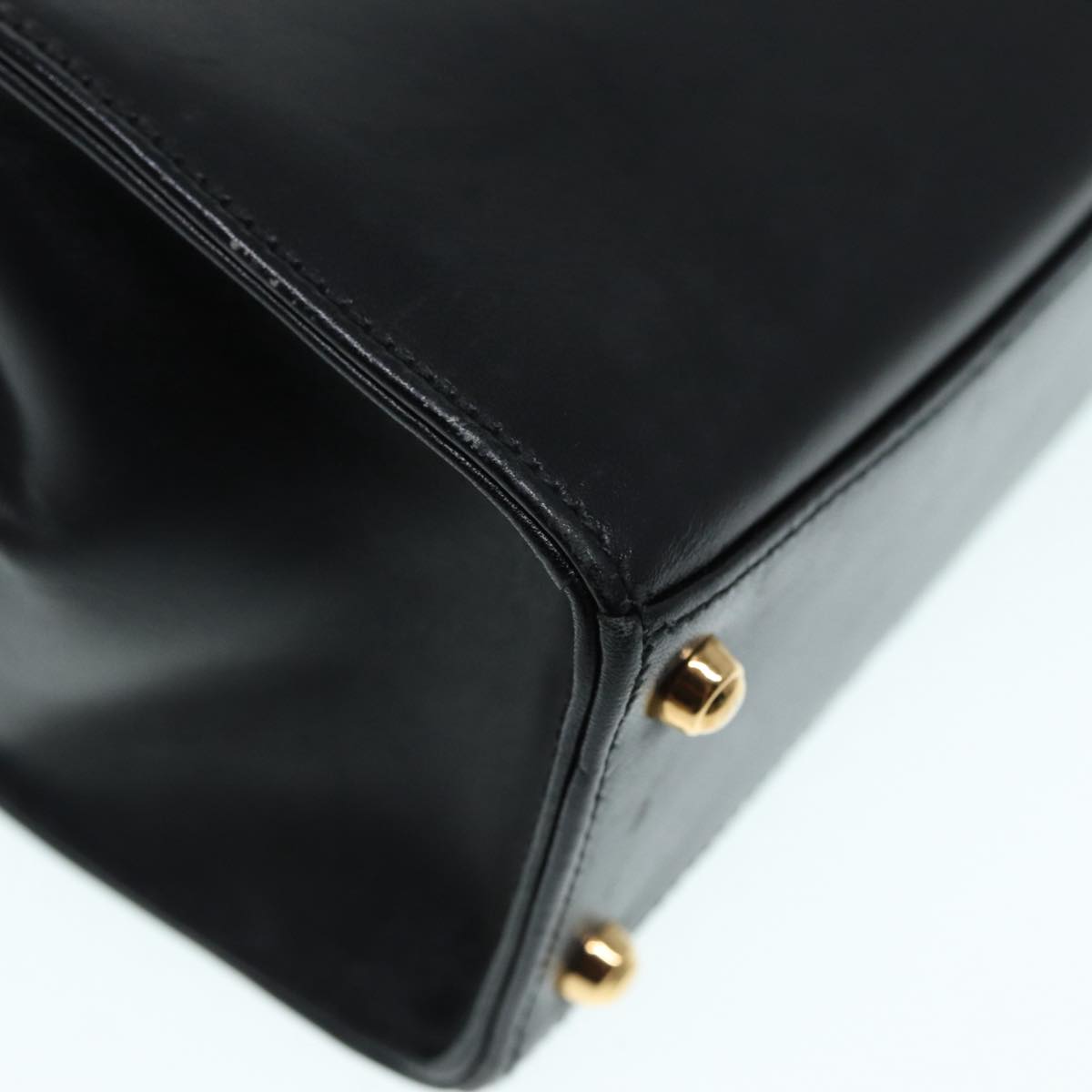GUCCI Hand Bag Leather 2way Gold Black 000 406 0238 ep5648