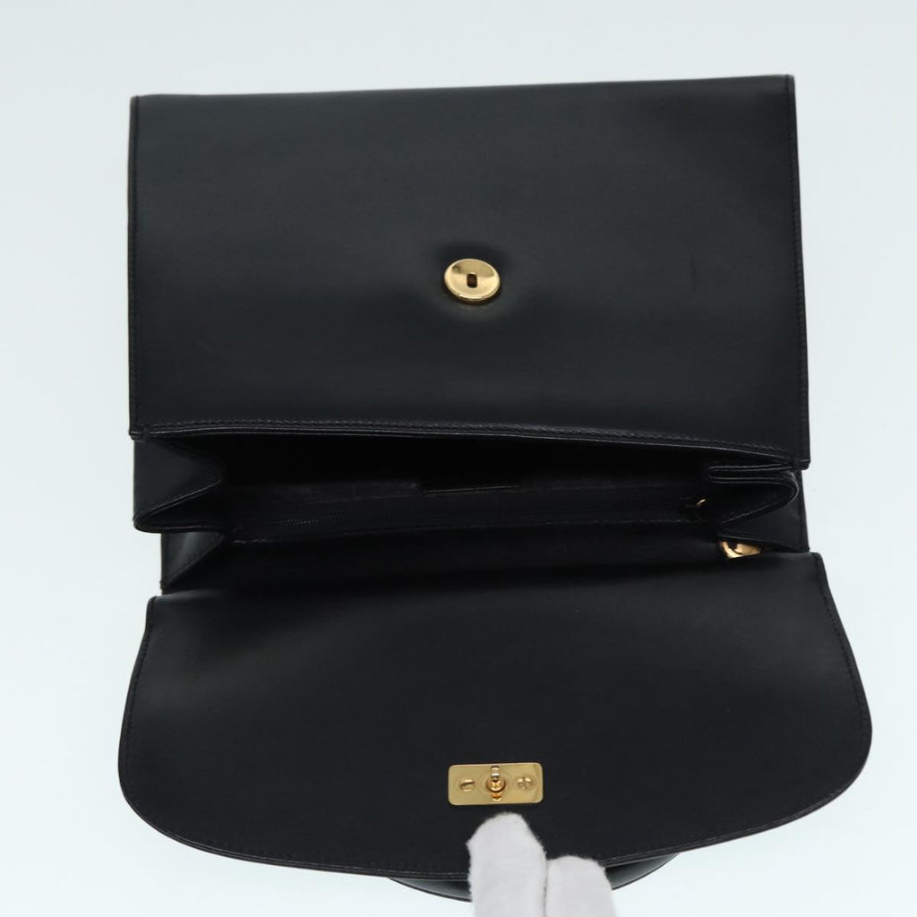 GUCCI Hand Bag Leather 2way Gold Black 000 406 0238 ep5648
