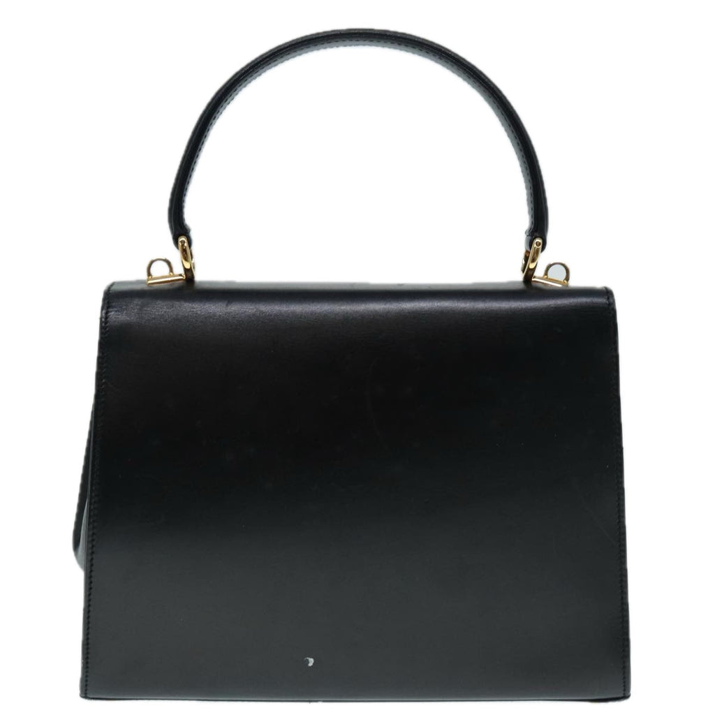 GUCCI Hand Bag Leather 2way Gold Black 000 406 0238 ep5648