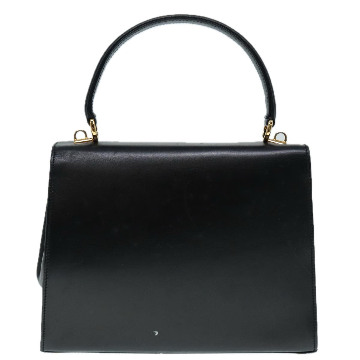 GUCCI Hand Bag Leather 2way Gold Black 000 406 0238 ep5648