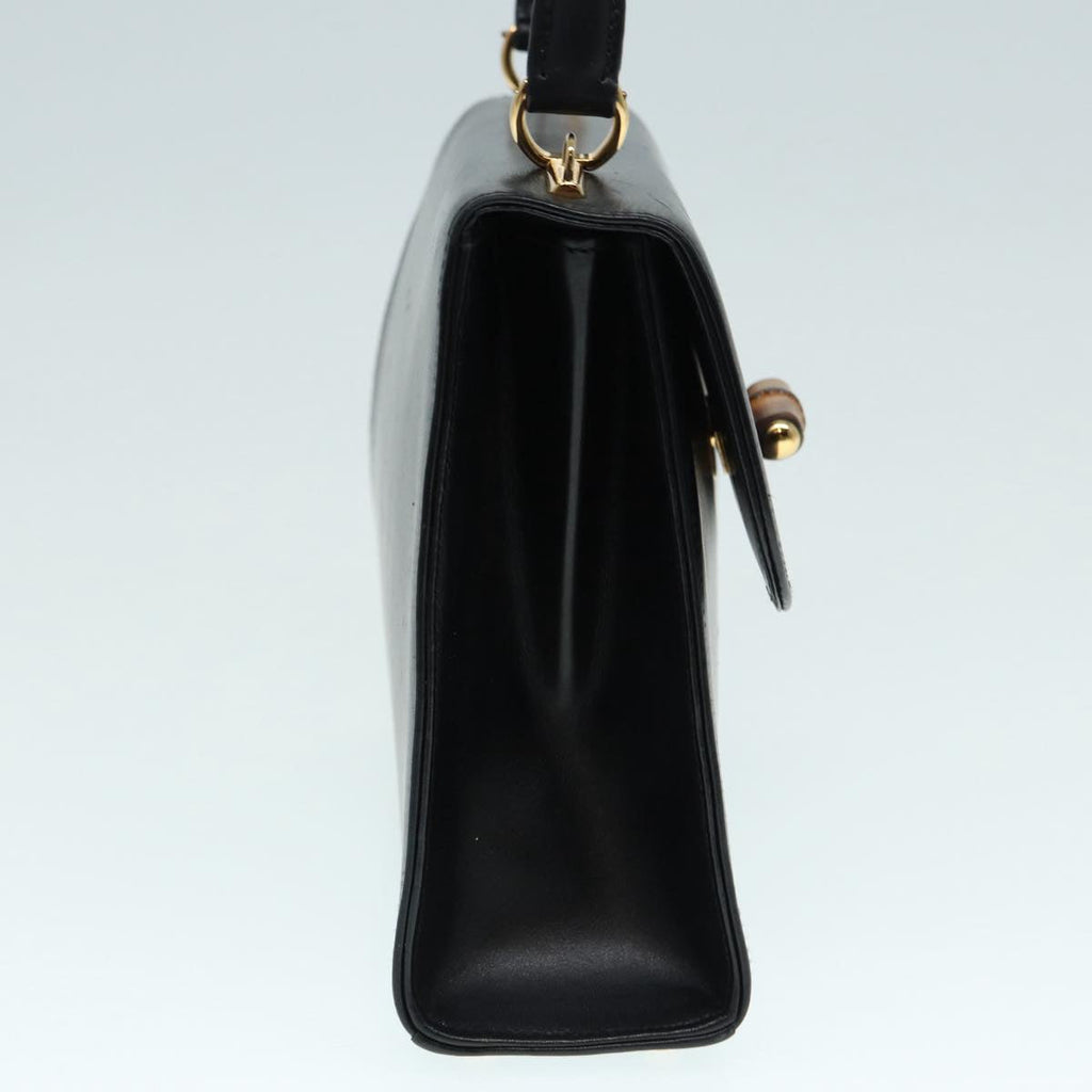 GUCCI Hand Bag Leather 2way Gold Black 000 406 0238 ep5648