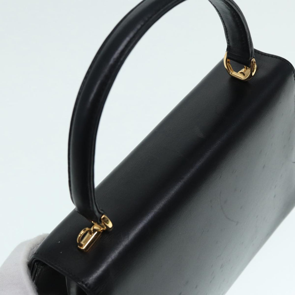 GUCCI Hand Bag Leather 2way Gold Black 000 406 0238 ep5648