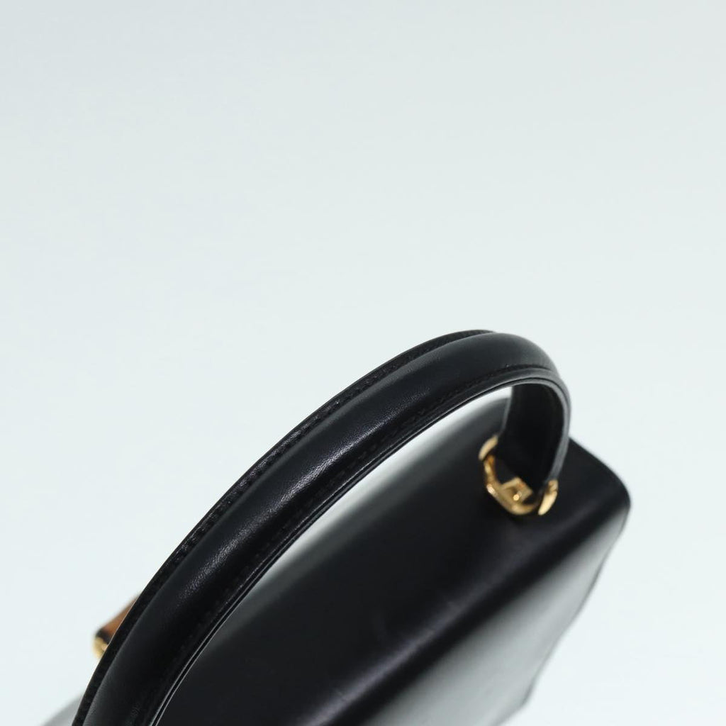 GUCCI Hand Bag Leather 2way Gold Black 000 406 0238 ep5648