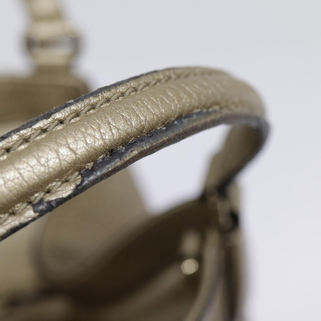 GUCCI Hand Bag Leather Gold Tone Gold 336751 ep5652