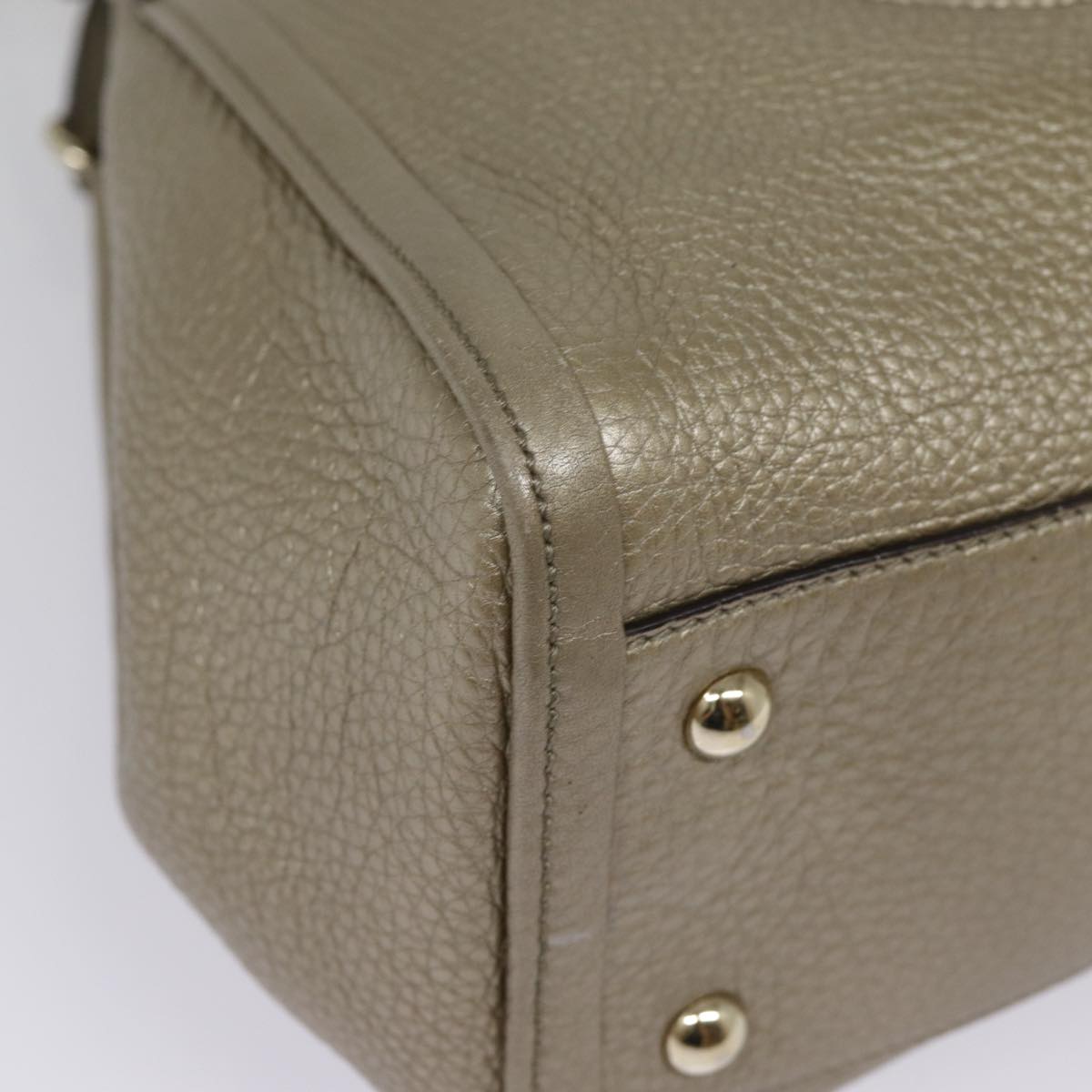GUCCI Hand Bag Leather Gold Tone Gold 336751 ep5652