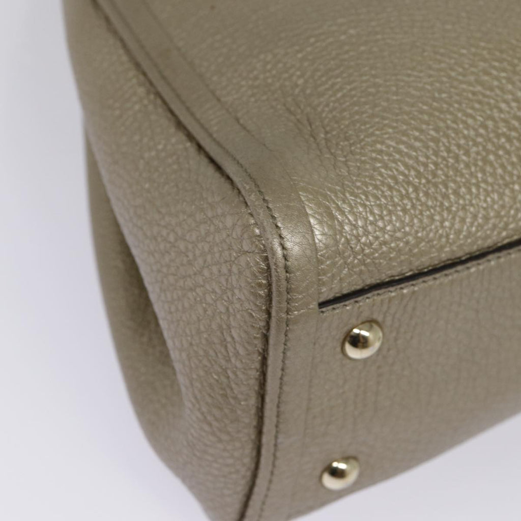 GUCCI Hand Bag Leather Gold Tone Gold 336751 ep5652