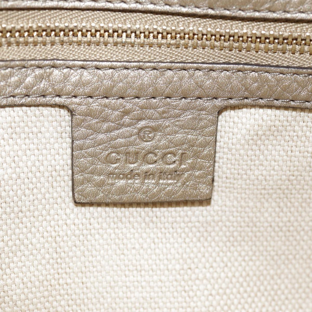 GUCCI Hand Bag Leather Gold Tone Gold 336751 ep5652