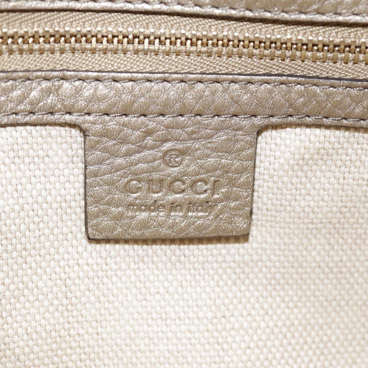 GUCCI Hand Bag Leather Gold Tone Gold 336751 ep5652