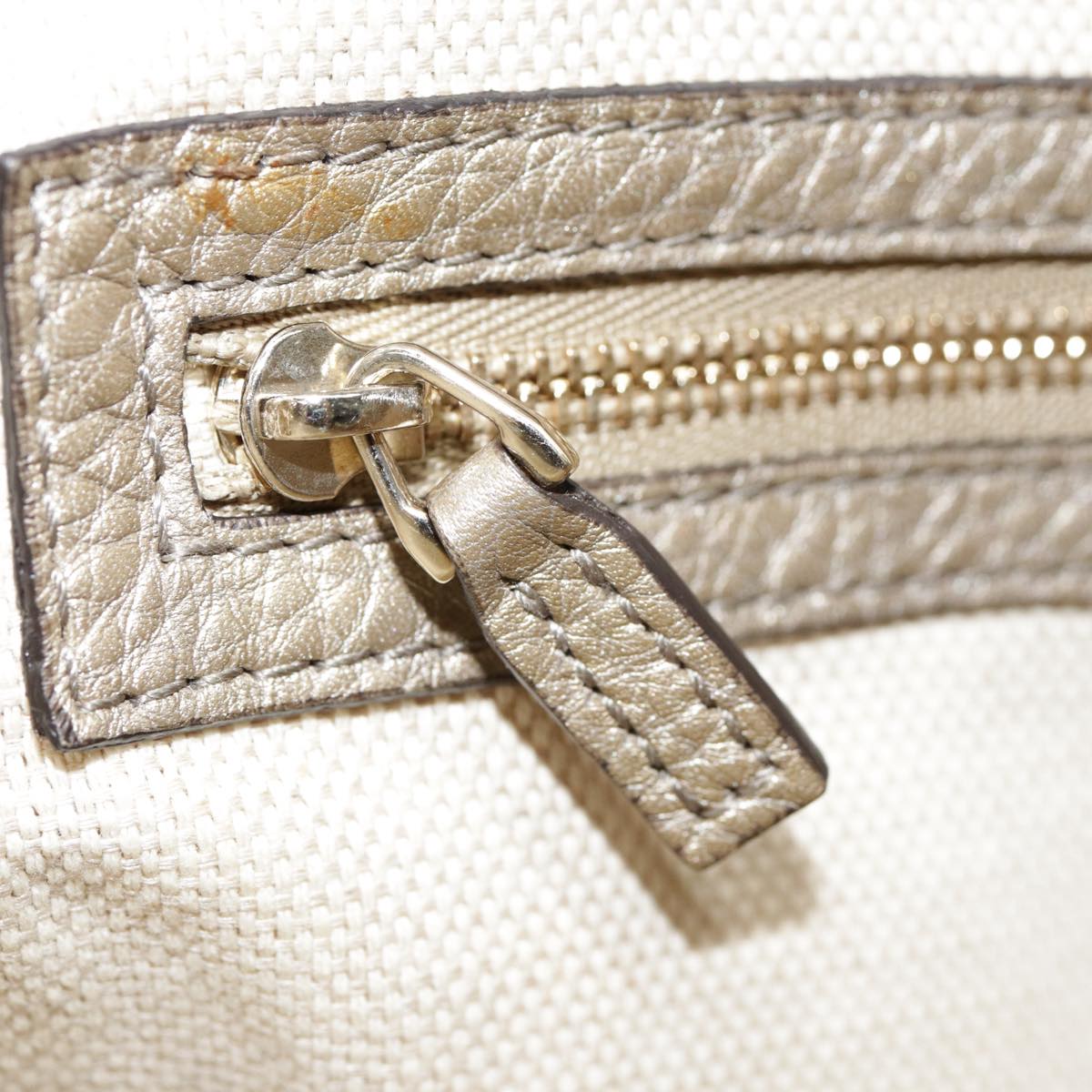 GUCCI Hand Bag Leather Gold Tone Gold 336751 ep5652