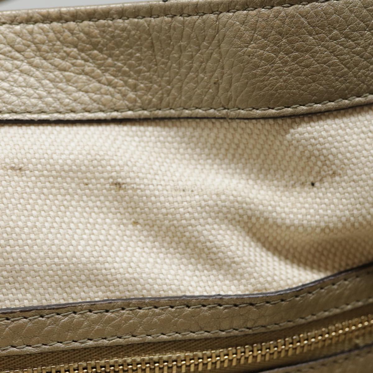 GUCCI Hand Bag Leather Gold Tone Gold 336751 ep5652
