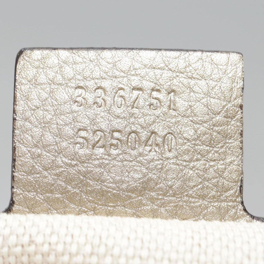 GUCCI Hand Bag Leather Gold Tone Gold 336751 ep5652