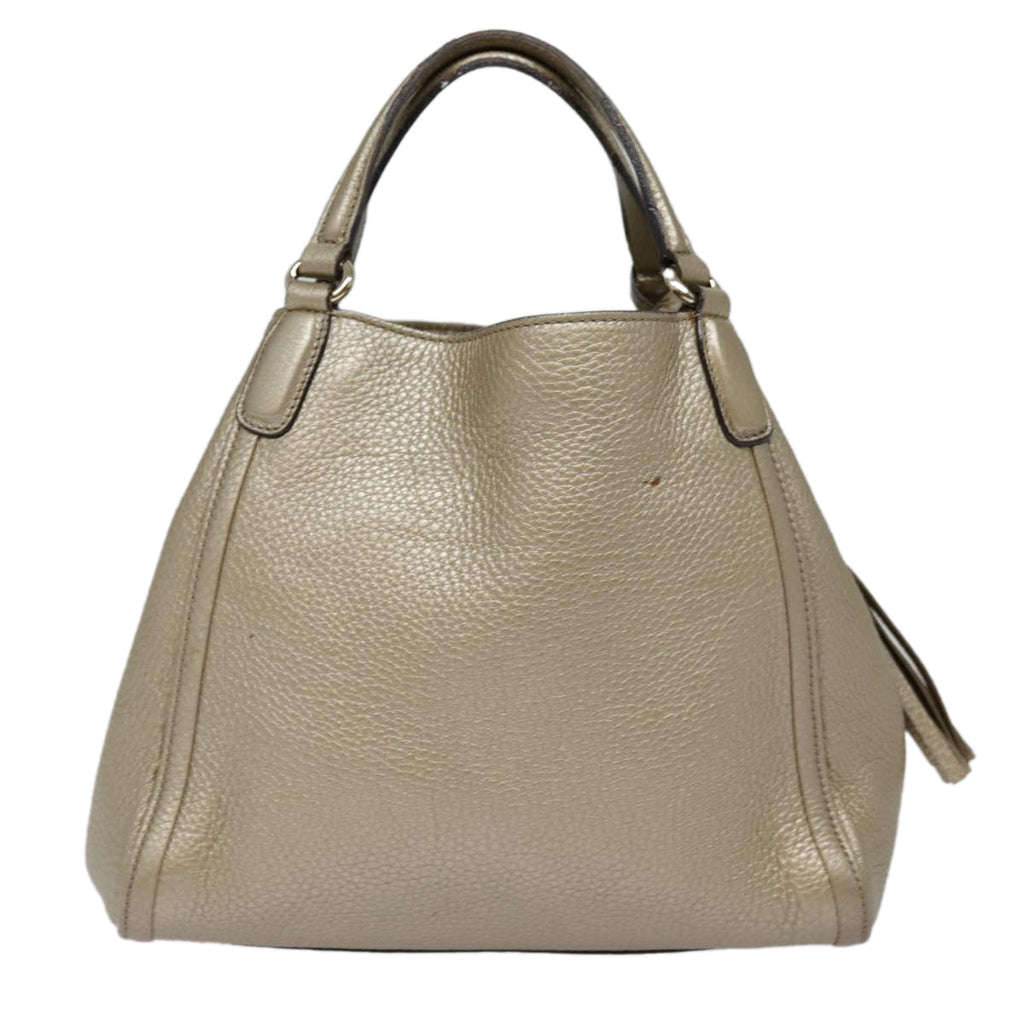 GUCCI Hand Bag Leather Gold Tone Gold 336751 ep5652