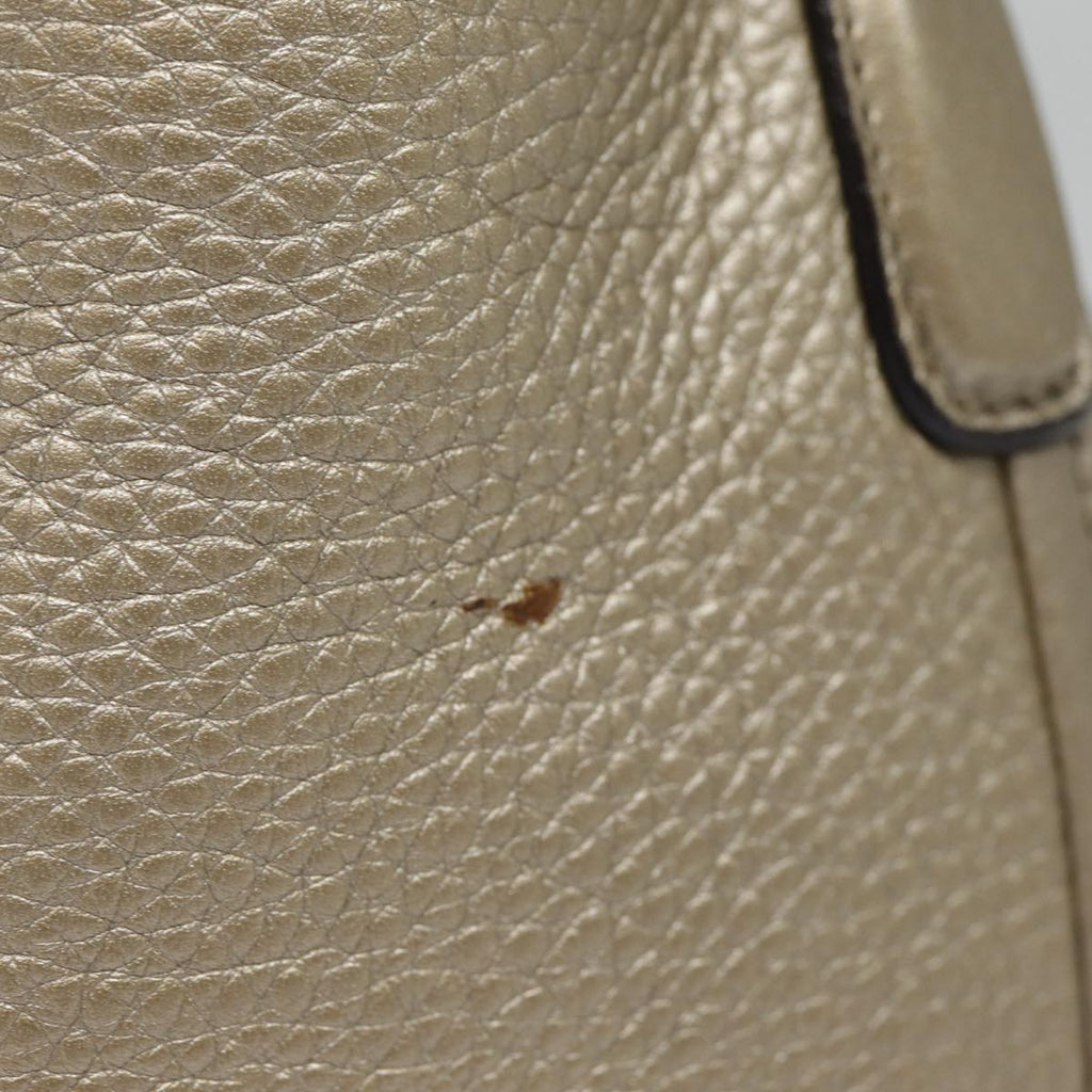 GUCCI Hand Bag Leather Gold Tone Gold 336751 ep5652