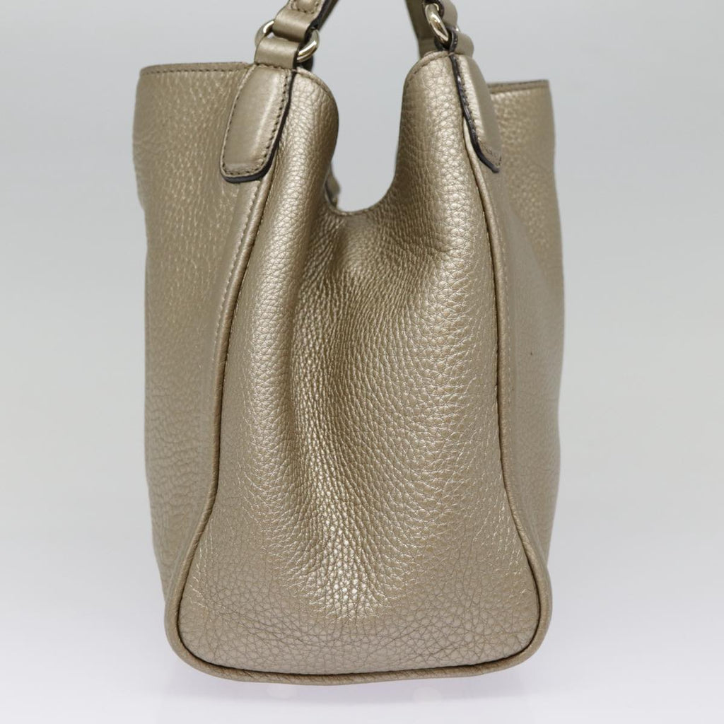 GUCCI Hand Bag Leather Gold Tone Gold 336751 ep5652