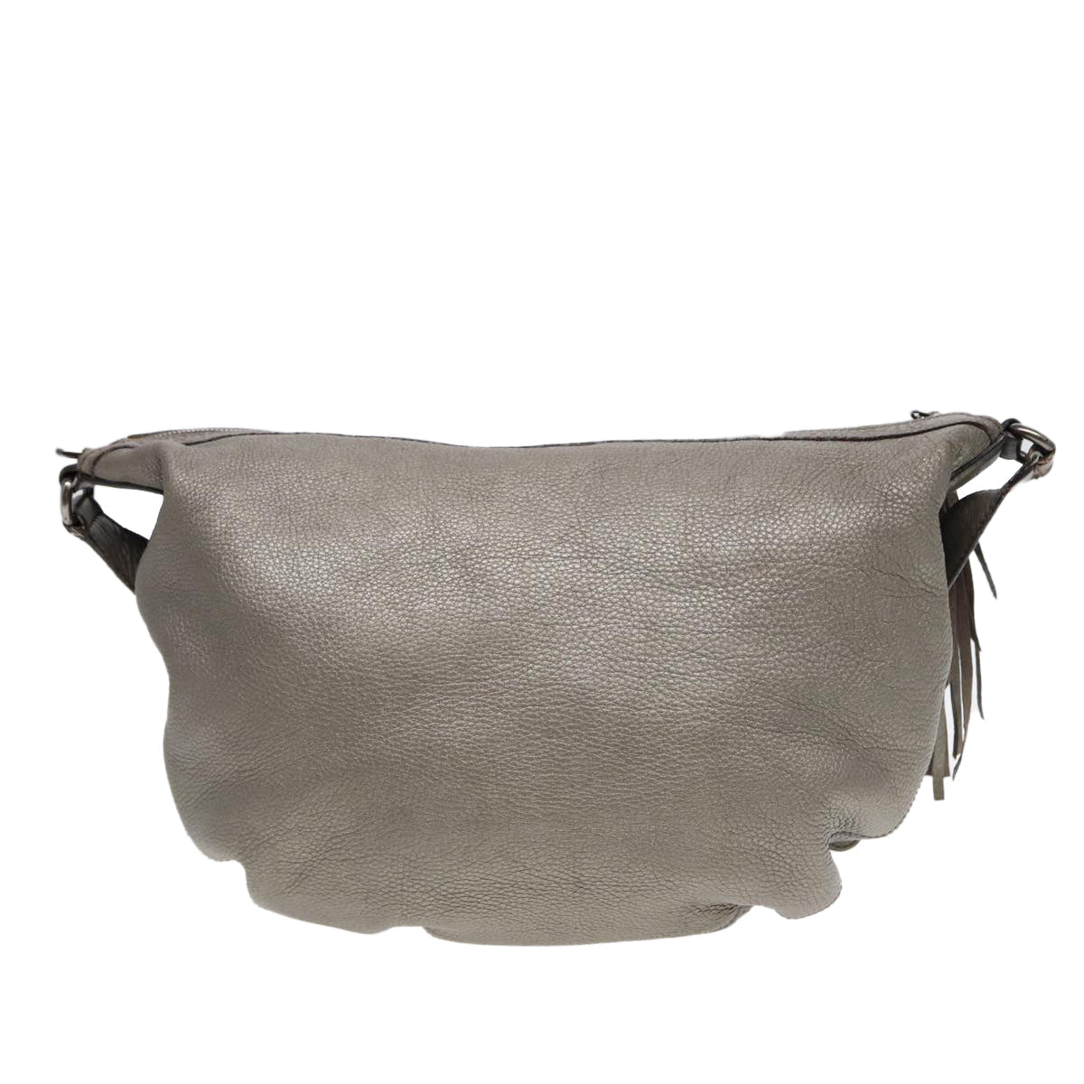 GUCCI Interlocking Shoulder Bag Leather Silver 295175 ep5653