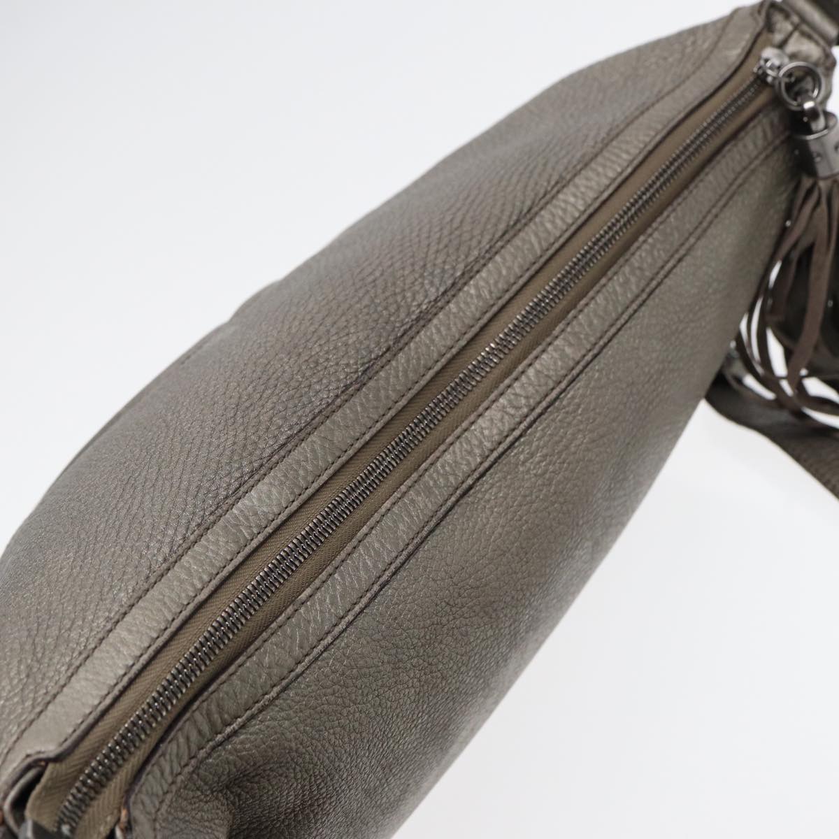 GUCCI Interlocking Shoulder Bag Leather Silver 295175 ep5653