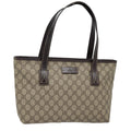 GUCCI GG Supreme Tote Bag PVC Leather Beige Silver 211138 ep5654
