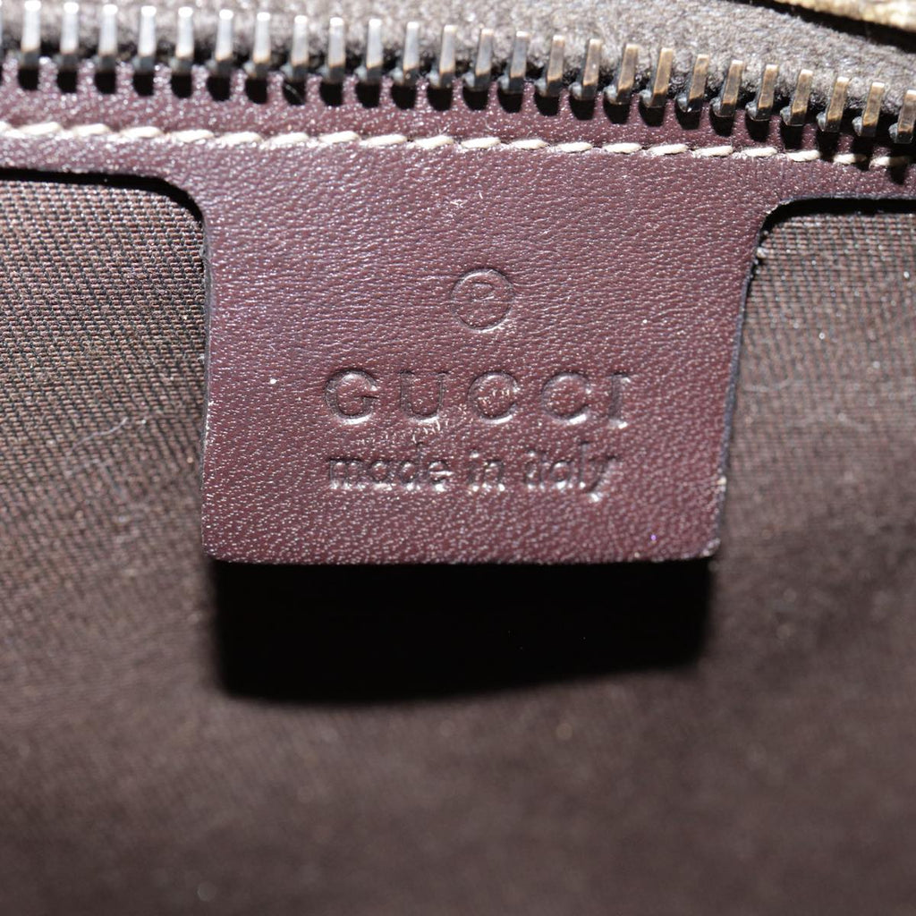 GUCCI GG Supreme Tote Bag PVC Leather Beige Silver 211138 ep5654
