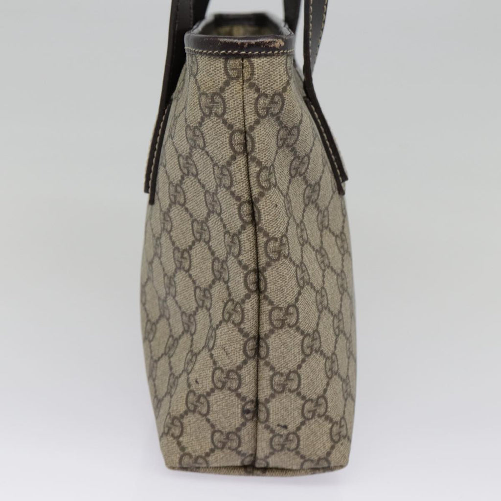 GUCCI GG Supreme Tote Bag PVC Leather Beige Silver 211138 ep5654