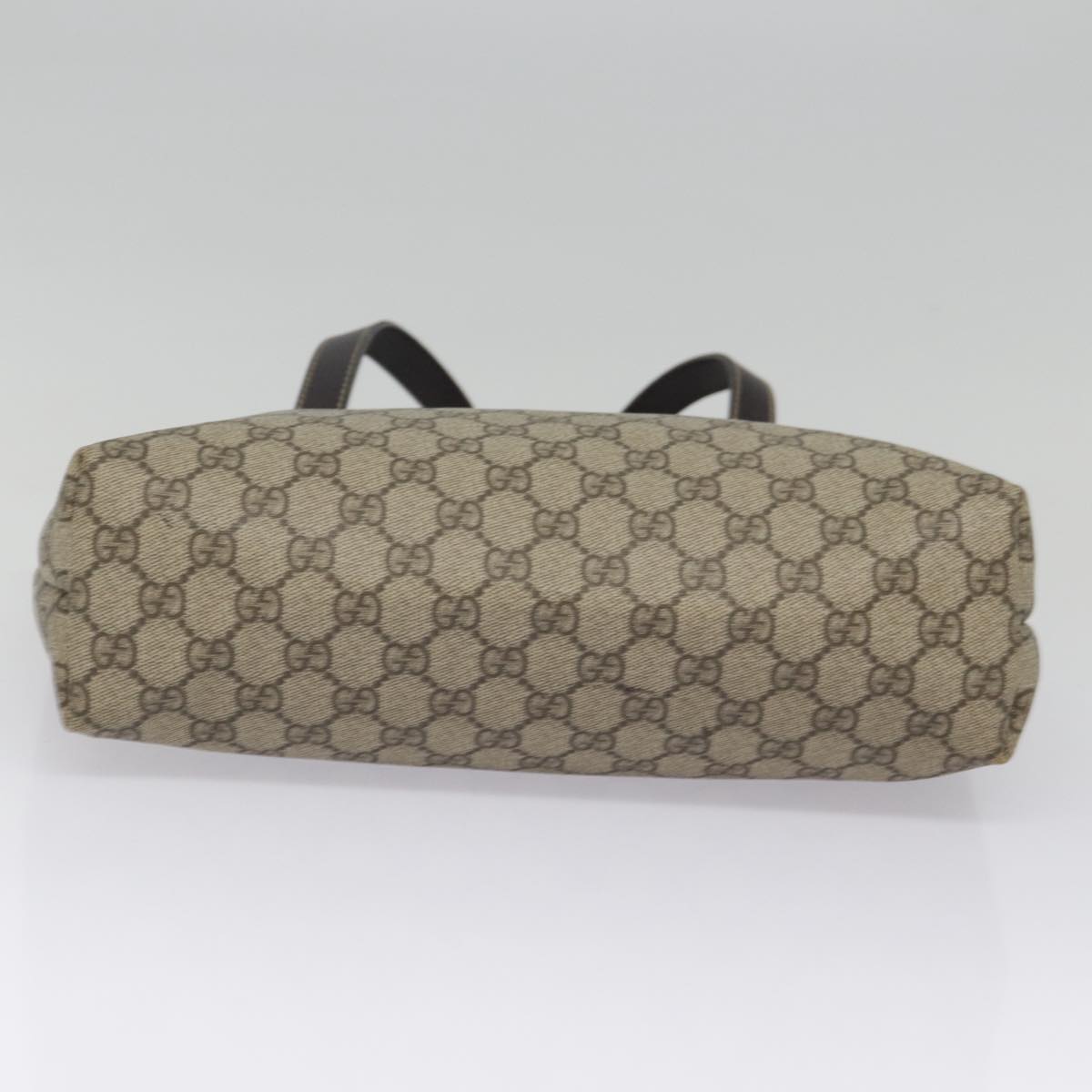 GUCCI GG Supreme Tote Bag PVC Leather Beige Silver 211138 ep5654