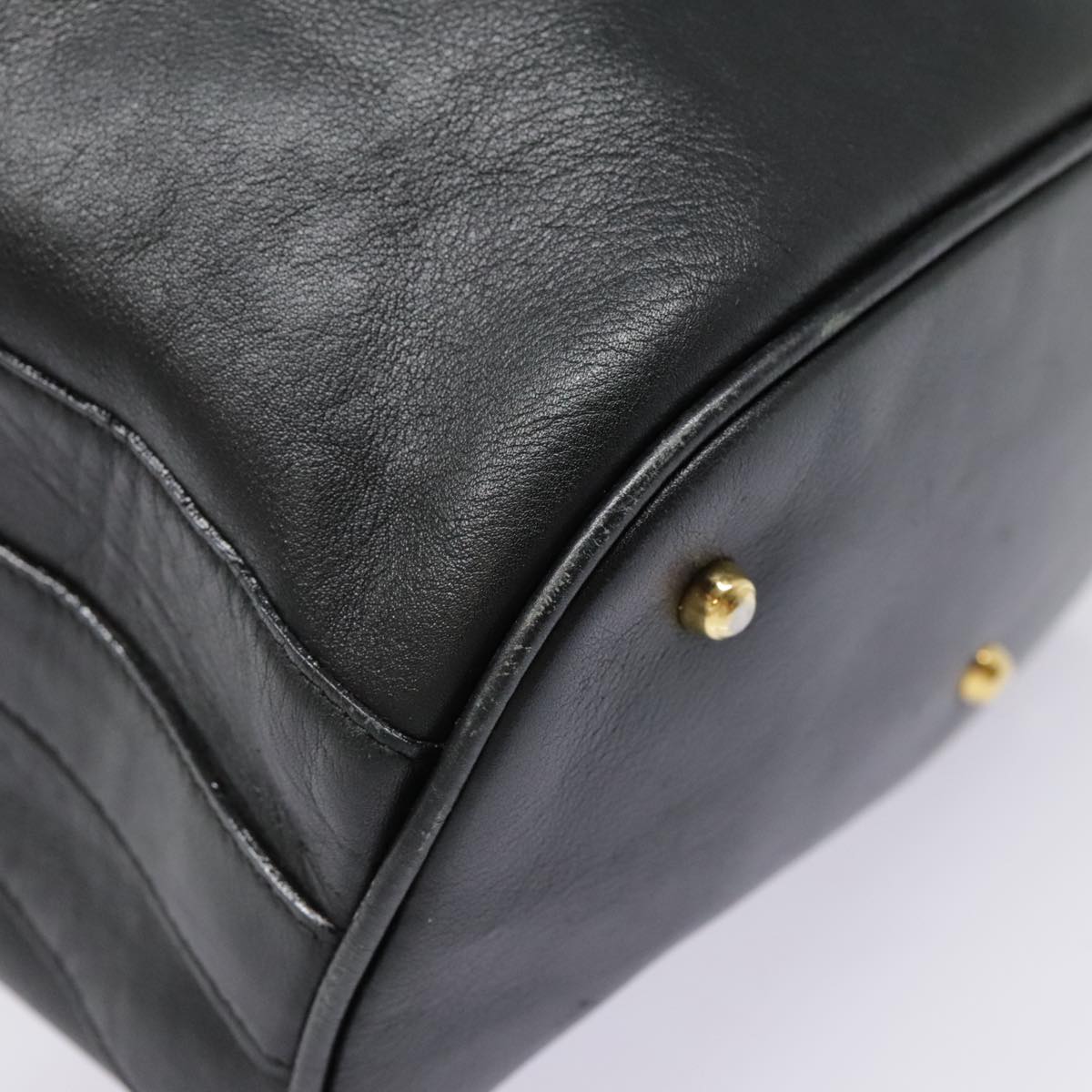 GUCCI Bamboo Hand Bag Leather Black Gold 001 2040 1657 ep5663