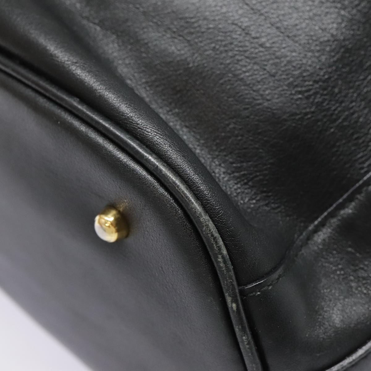 GUCCI Bamboo Hand Bag Leather Black Gold 001 2040 1657 ep5663
