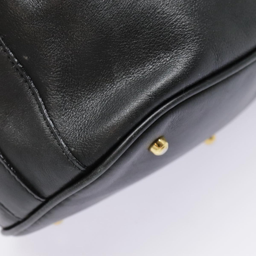 GUCCI Bamboo Hand Bag Leather Black Gold 001 2040 1657 ep5663