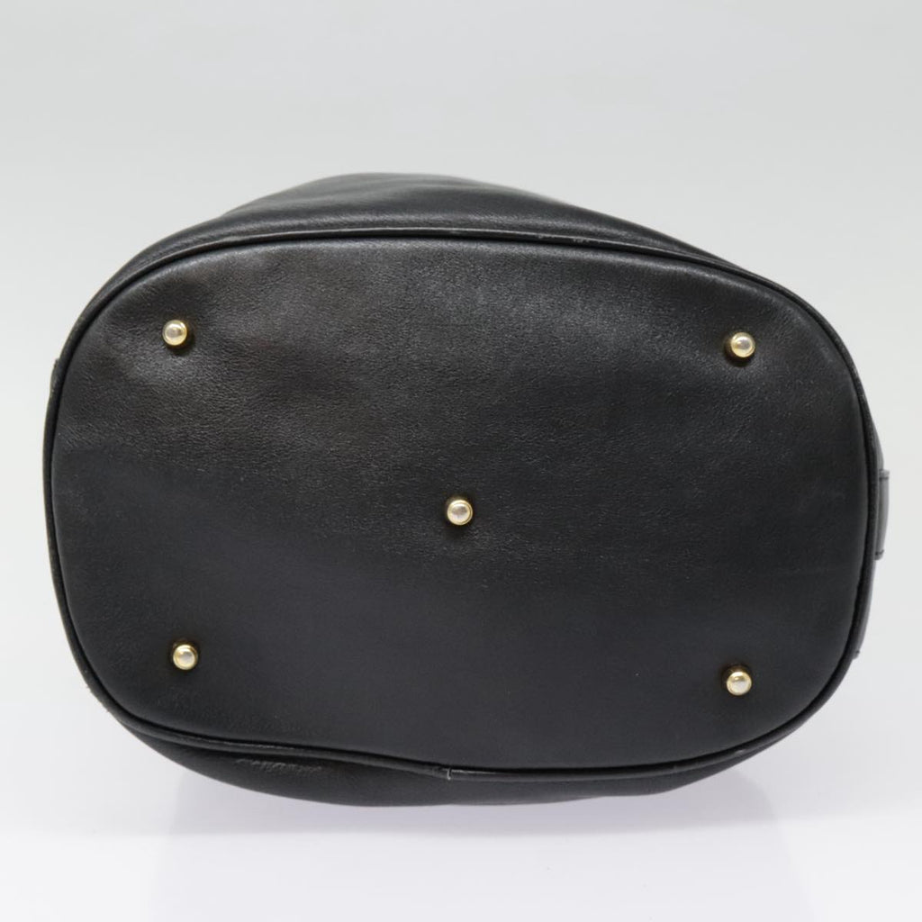 GUCCI Bamboo Hand Bag Leather Black Gold 001 2040 1657 ep5663