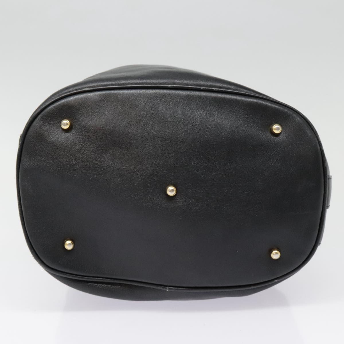 GUCCI Bamboo Hand Bag Leather Black Gold 001 2040 1657 ep5663