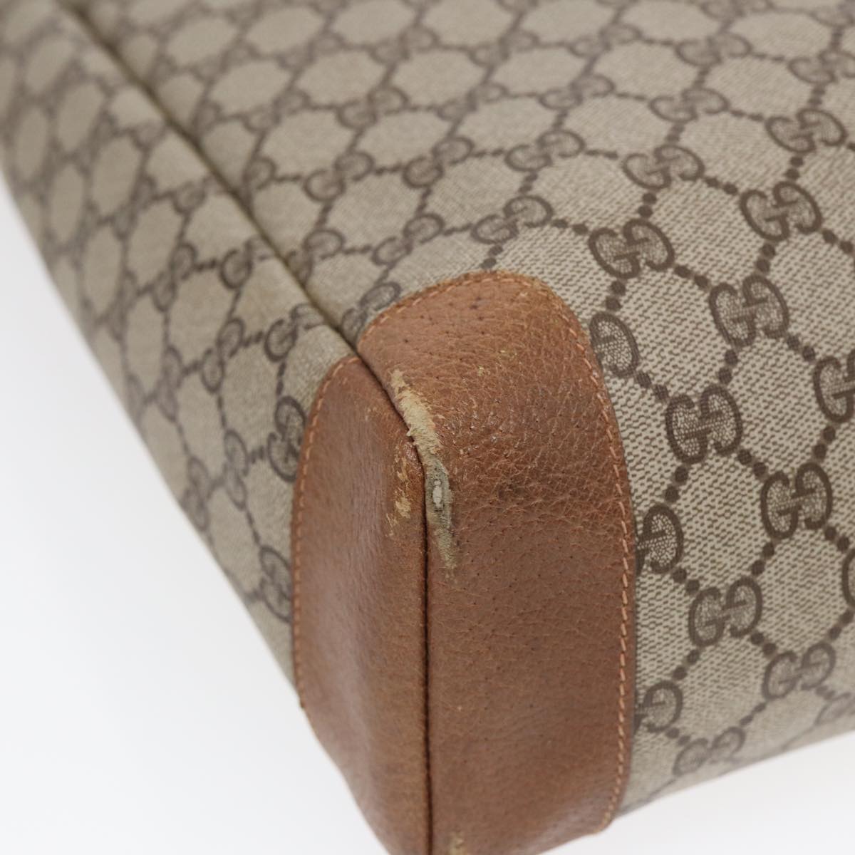 GUCCI GG Supreme Tote Bag PVC Leather Beige Gold 002 115 0135 ep5666
