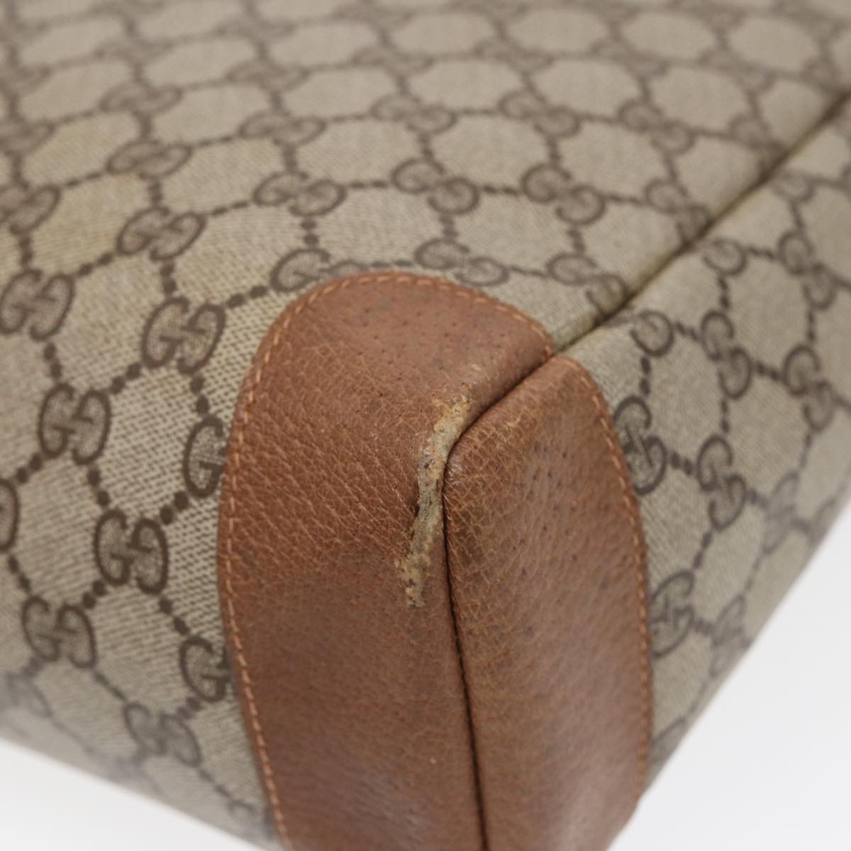 GUCCI GG Supreme Tote Bag PVC Leather Beige Gold 002 115 0135 ep5666