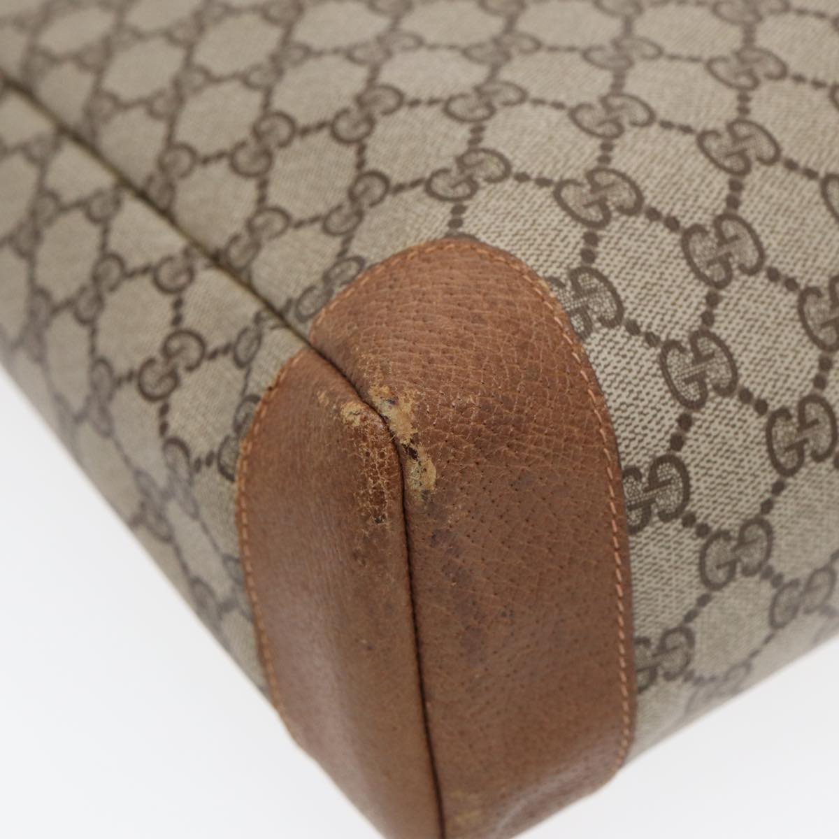 GUCCI GG Supreme Tote Bag PVC Leather Beige Gold 002 115 0135 ep5666