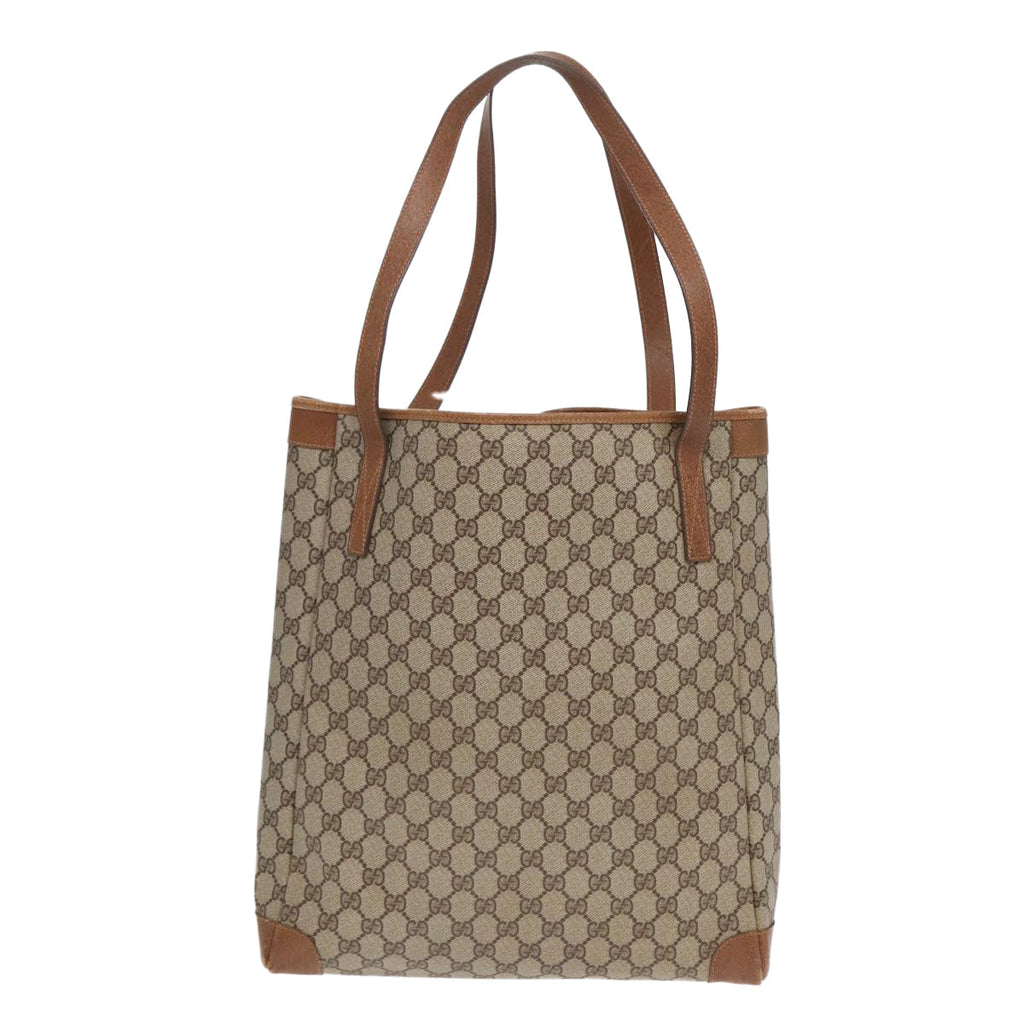 GUCCI GG Supreme Tote Bag PVC Leather Beige Gold 002 115 0135 ep5666