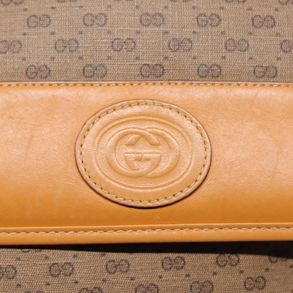 GUCCI Micro GG Supreme Shoulder Bag PVC Beige Gold 001 116 0925 ep5667