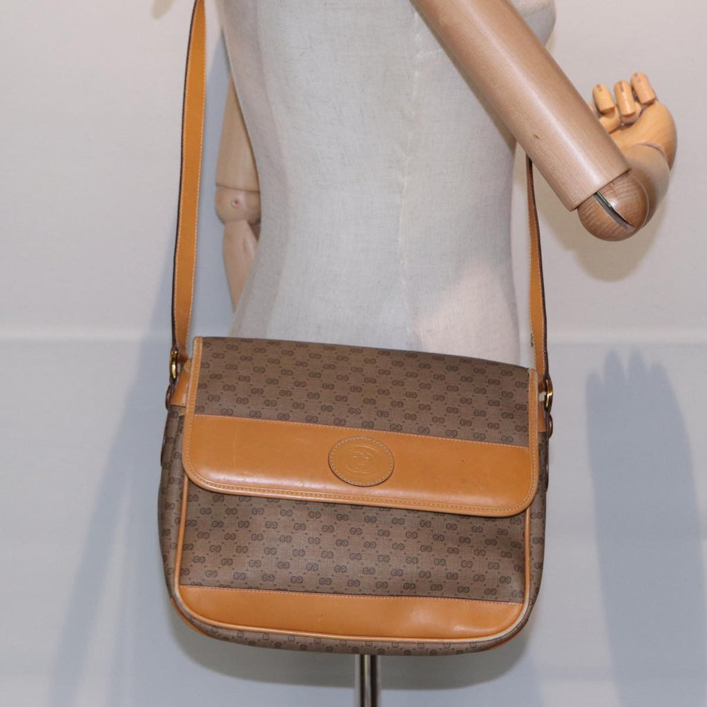 GUCCI Micro GG Supreme Shoulder Bag PVC Beige Gold 001 116 0925 ep5667