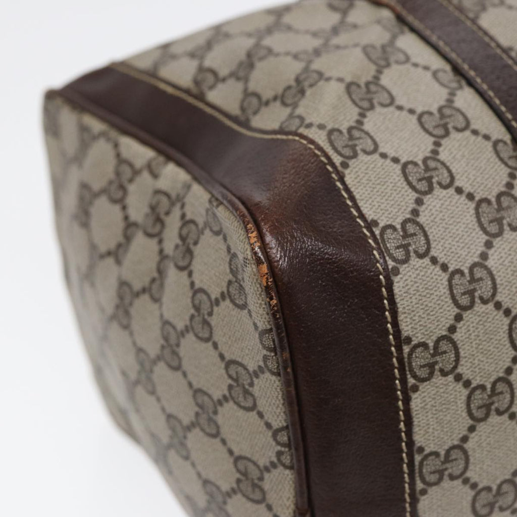GUCCI GG Supreme Web Sherry Line Boston Bag PVC Beige Gold Red ep5669