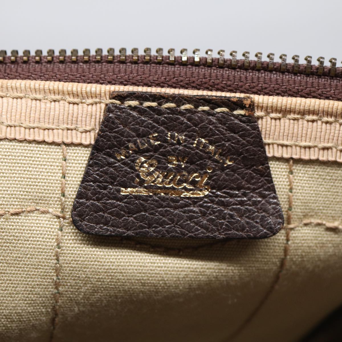 GUCCI GG Supreme Web Sherry Line Boston Bag PVC Beige Gold Red ep5669