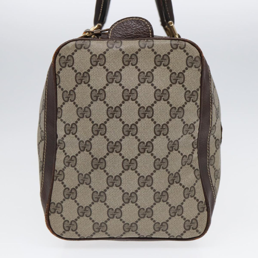 GUCCI GG Supreme Web Sherry Line Boston Bag PVC Beige Gold Red ep5669