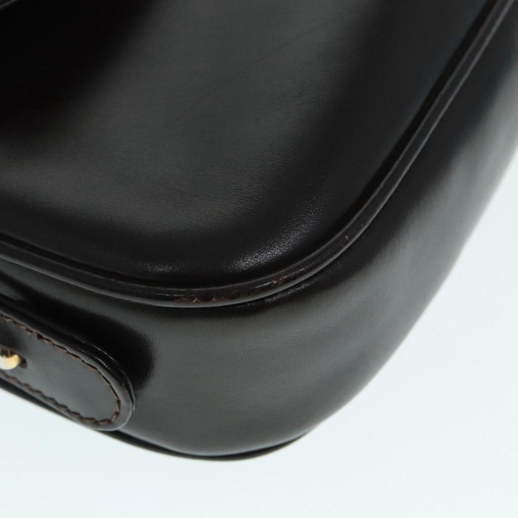 GUCCI Shoulder Bag Leather Brown Silver ep5673