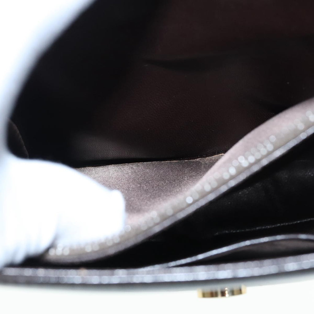 GUCCI Shoulder Bag Leather Brown Silver ep5673