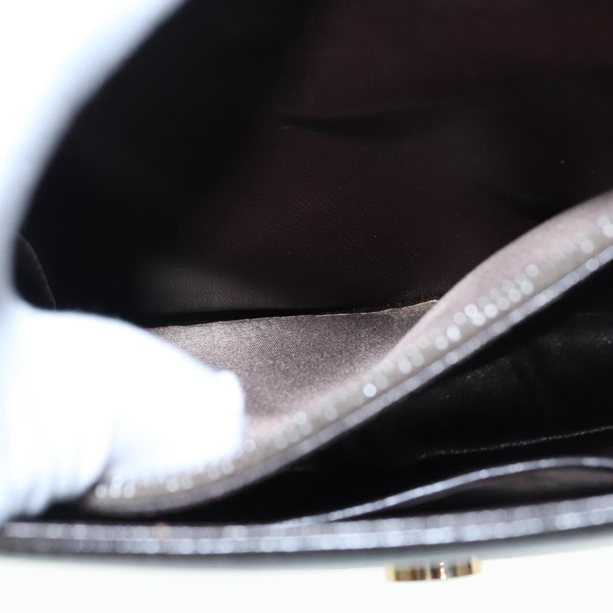 GUCCI Shoulder Bag Leather Brown Silver ep5673