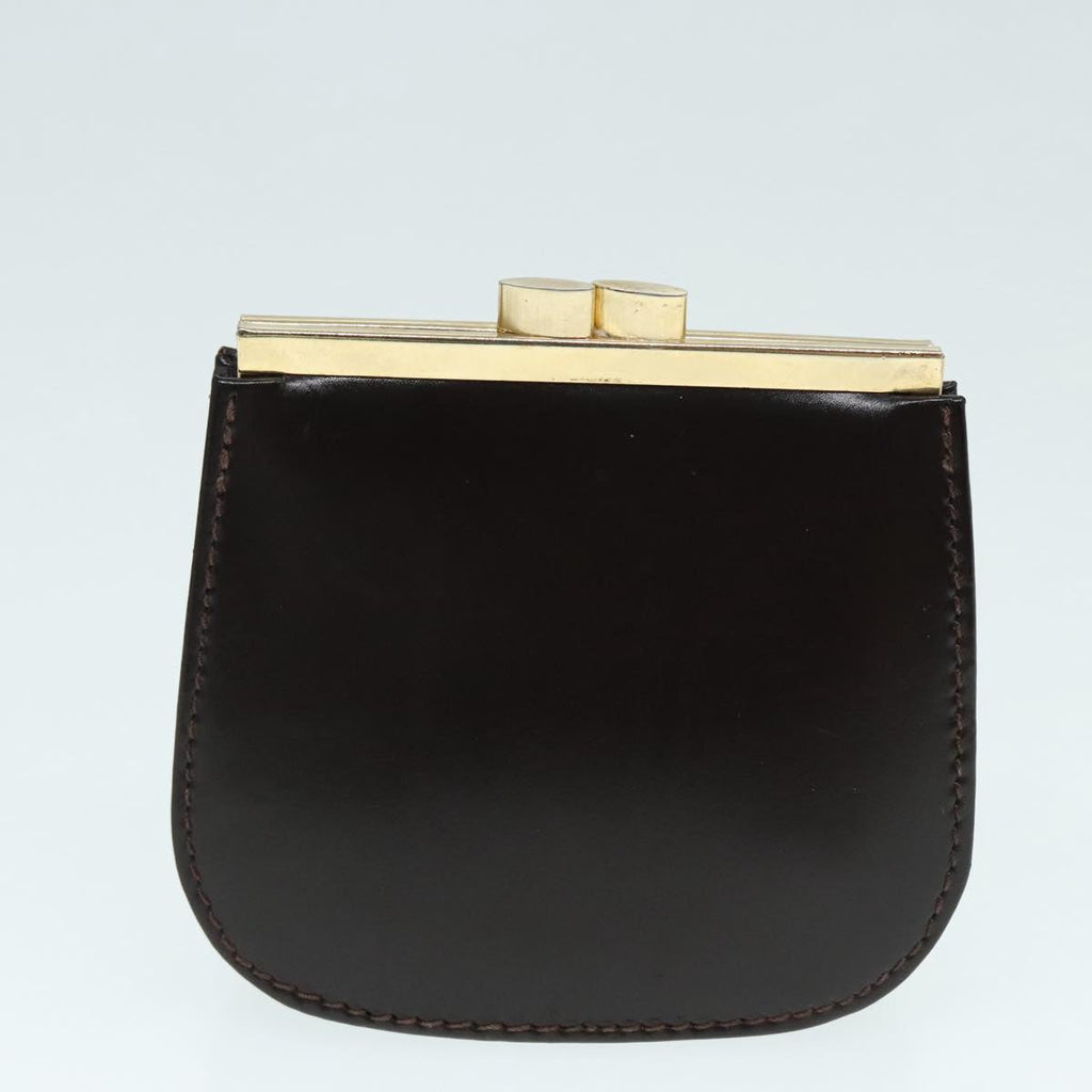 GUCCI Shoulder Bag Leather Brown Silver ep5673