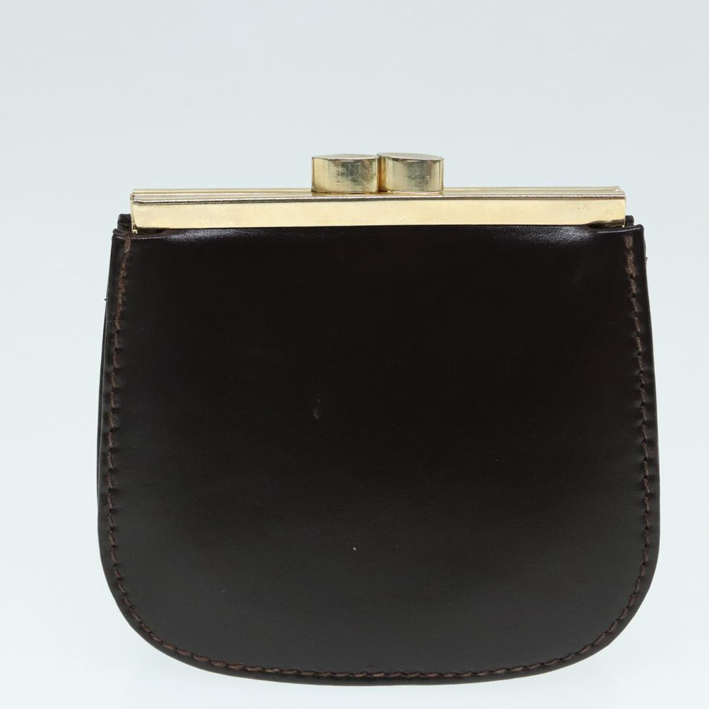 GUCCI Shoulder Bag Leather Brown Silver ep5673