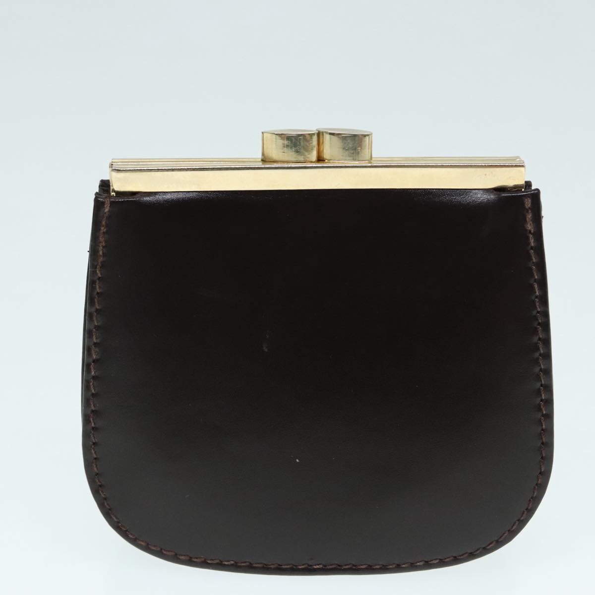 GUCCI Shoulder Bag Leather Brown Silver ep5673