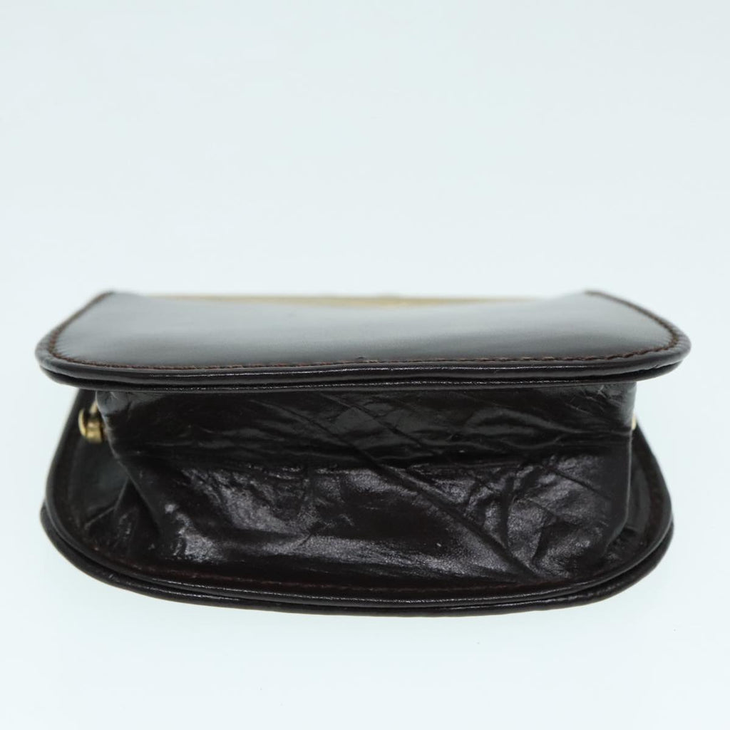 GUCCI Shoulder Bag Leather Brown Silver ep5673