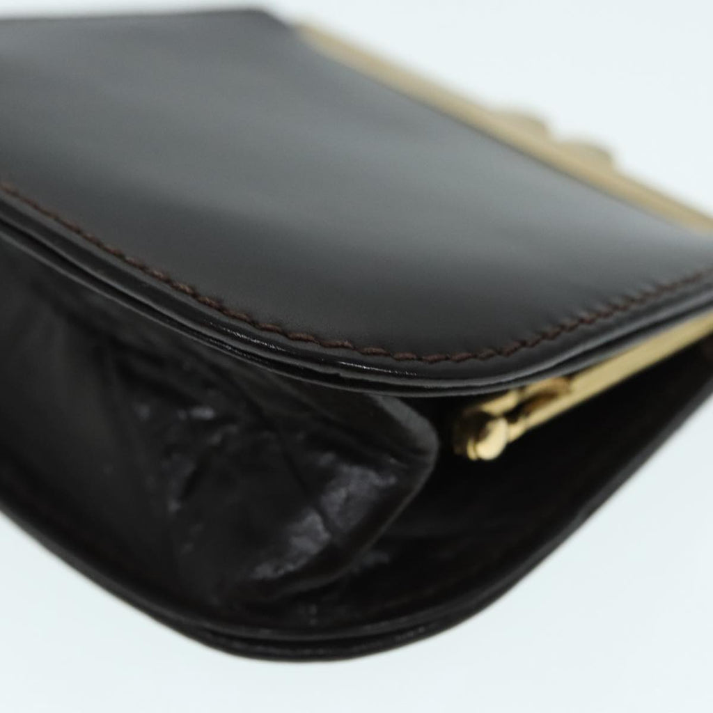 GUCCI Shoulder Bag Leather Brown Silver ep5673