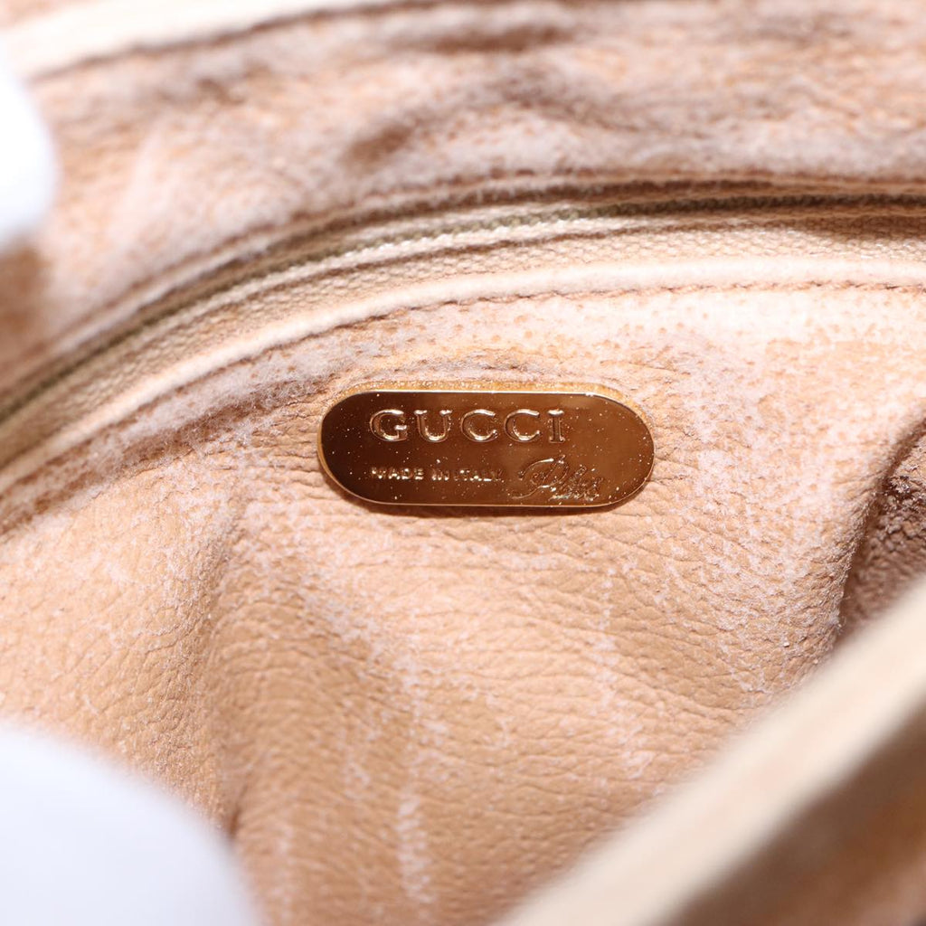 GUCCI GG Plus Supreme Shoulder Bag PVC Beige Gold ep5678